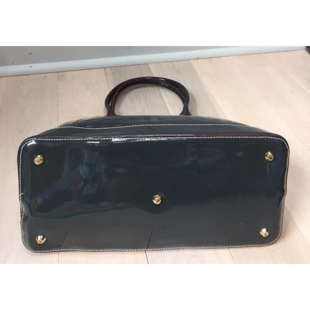 ARCADIA grey patent leather Italian satchel - Picture 6 of 11